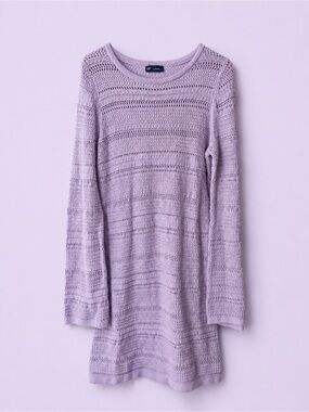 GAP Light Lavender Open-Weave Long Sleeve Tunic